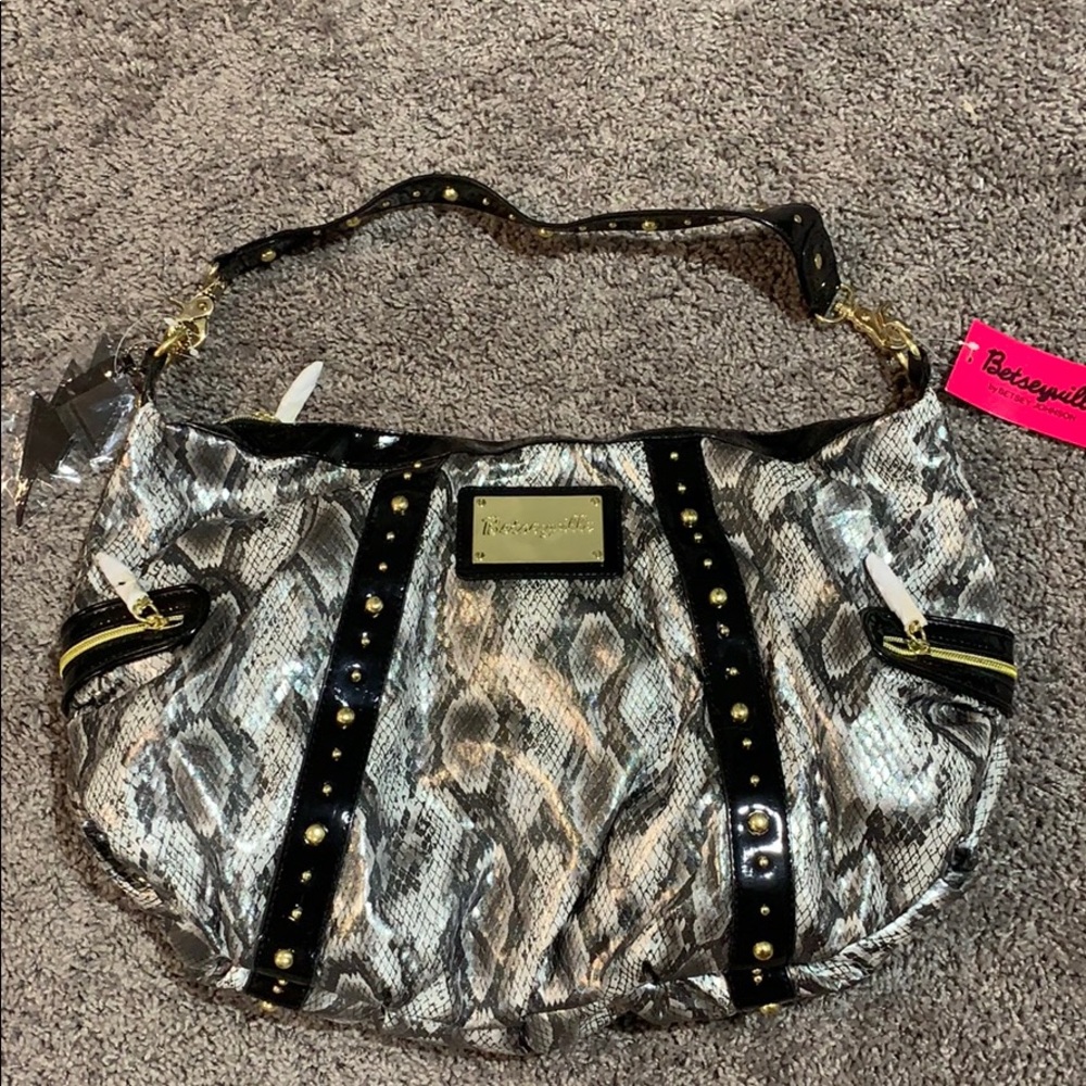 Betsey Johnson python hobo shoulder bag